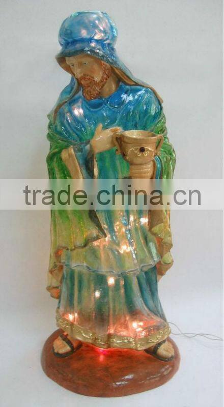 low price low moq handmade jesus decoration with light chain