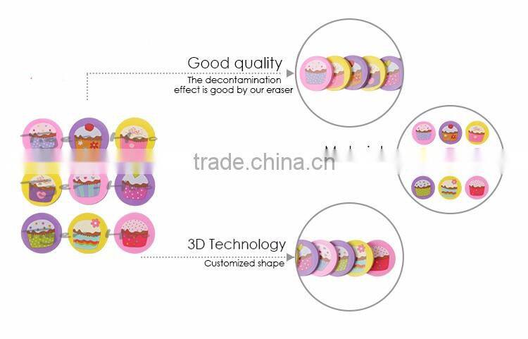 Wholesale High Quality Novelty 9 PK Cupcake Shaped Scented Eraser