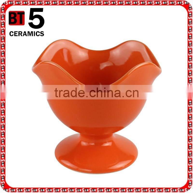 Orange color custom ceramic ice cream sundae bowls