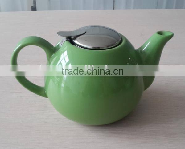 BTHJC-5 Ceramic green teapot with S/S lid and fliter