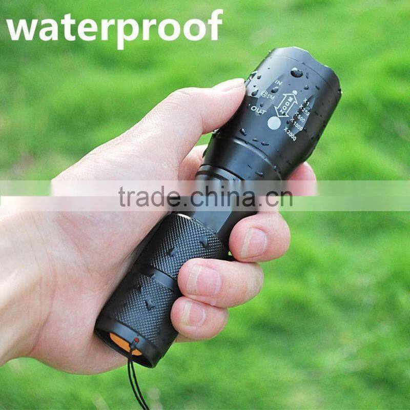 High quality Strong Light bright rechargeable tactical flashlight
