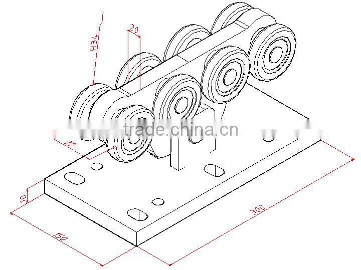 sliding carrage gate wheel