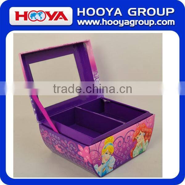 Custom made lovely kids jewelry box for kids with mirror, kids box, storage box