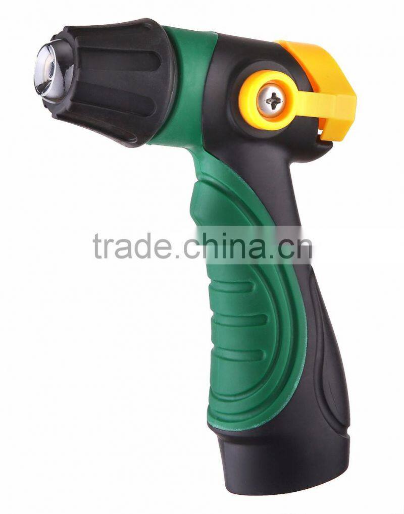 New product Zinc and plastic body thumb control spray nozzle for garden watering