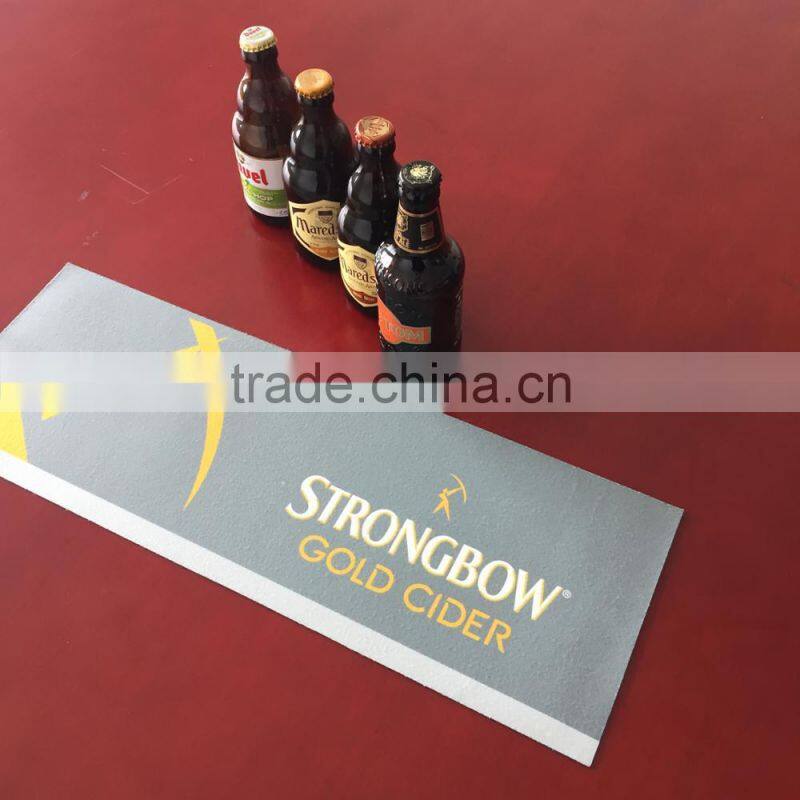custom logo printed non woven fabric rubber bar mat