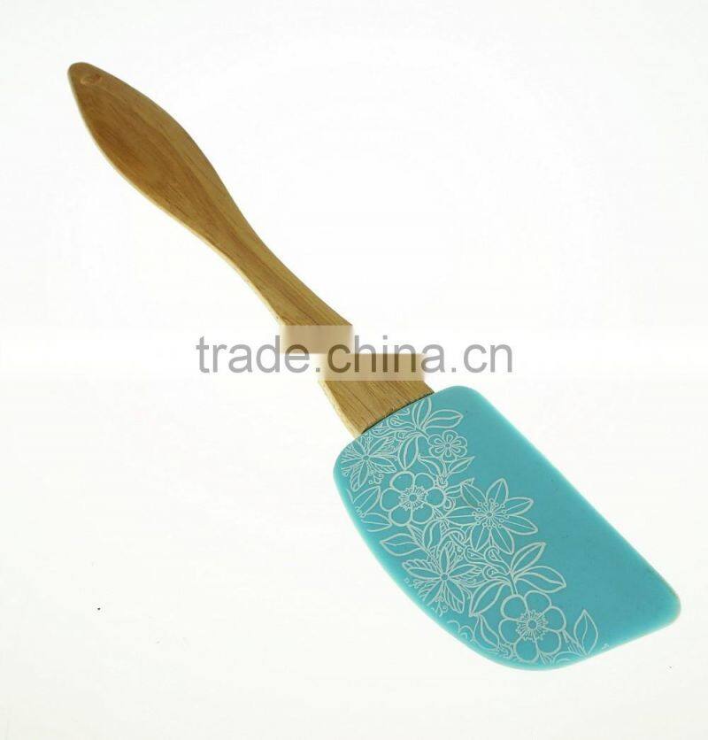 12083 Silicone Spatular scraper Silicone Cream Spatular with wooden Handle