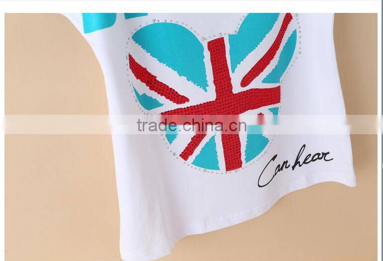 Girl kids fashion printed cotton T shirt