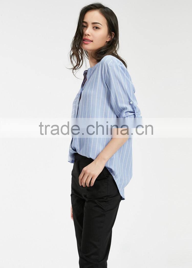 ladies cotton shirts designs fashion stripe shits loose casual women blouse