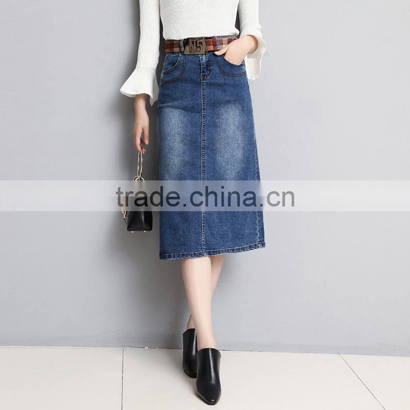 2017 latest autumn denim long maxi skirts womens skirts