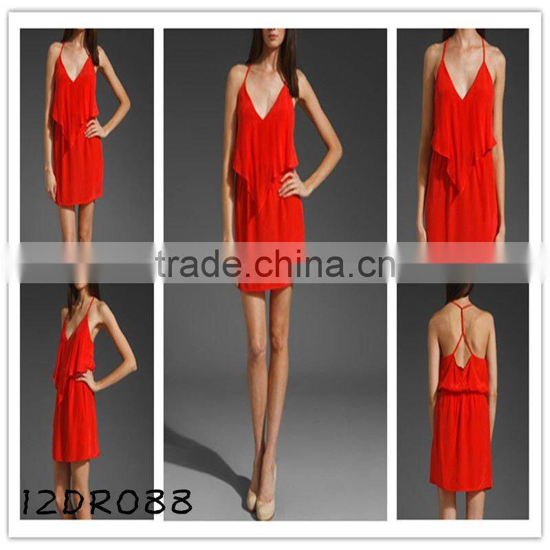12DR076 Cherry Red 2012 Fashion Dress,High quality,Competitive price