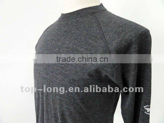 100% merino(70s) charcoal men thermal underwear