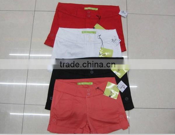 100%cotton twill shorts stocklots, Ladies summer shorts stocks, new cancellation order 2015