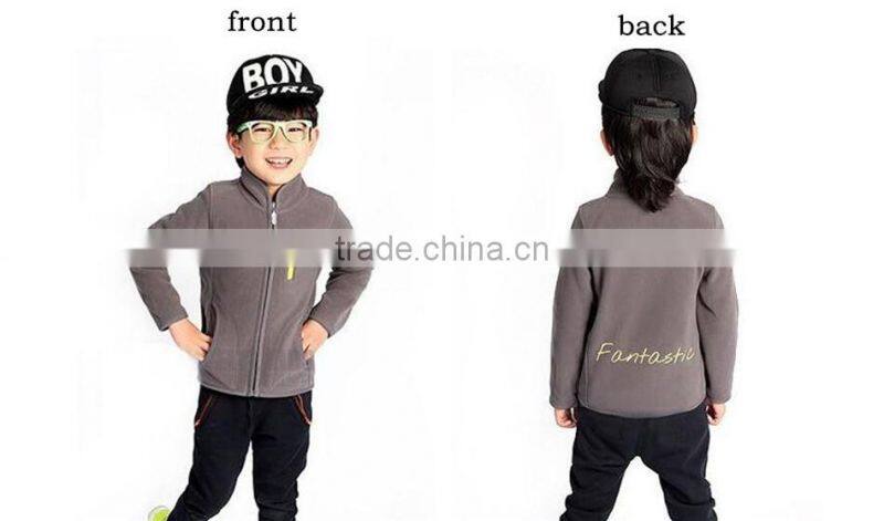 Brand 4-12Y Spring Boys And Girls Cardigan Coat Jacket Kids Pure Color Outfit Kids Clothings Children Polar Fleece Jacket