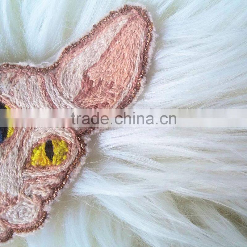 Custom hand made hairless cat embroidered patch for clothes embroidery patch made in china choose size/color