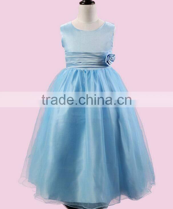 Customized Child Satin Frocks Designs Kids Party Dresses Baby Girl Flower Dress Prom Princess Dress Sleevless