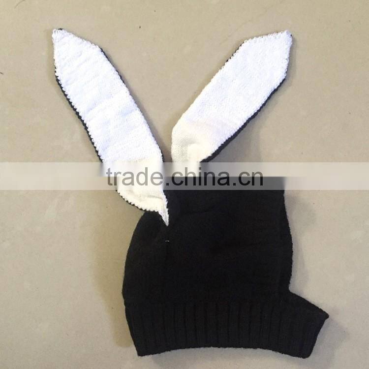 Ins hot imitate animal knitted cap design for kids baby bunny ears hats wholesale