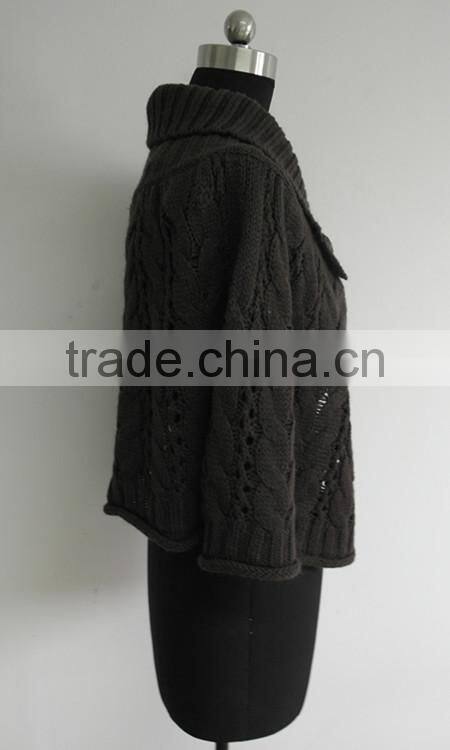ladies fashion cable knit turtle neck poncho sweater