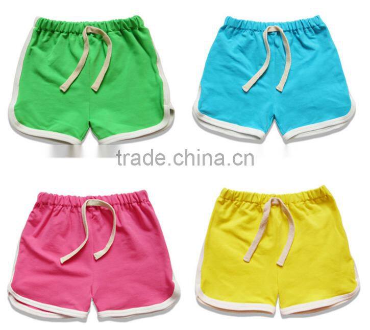 Top quality custom apparel cheap quick dry 100 cotton plain children sports shorts