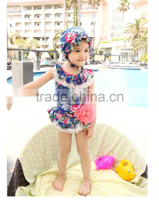2015 Cute and fashion pink girl bikini swimwer one piece