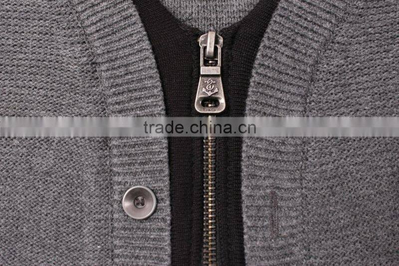 Long Sleeve Grey Button Down Cardigan Sweater For Men