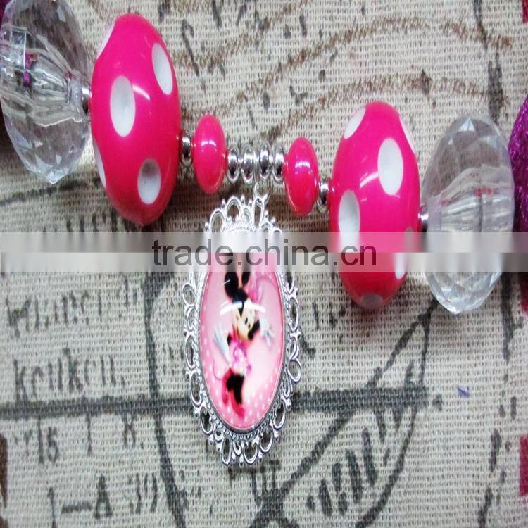 carton pendant chunky bubblegum bead baby necklaces wholesale