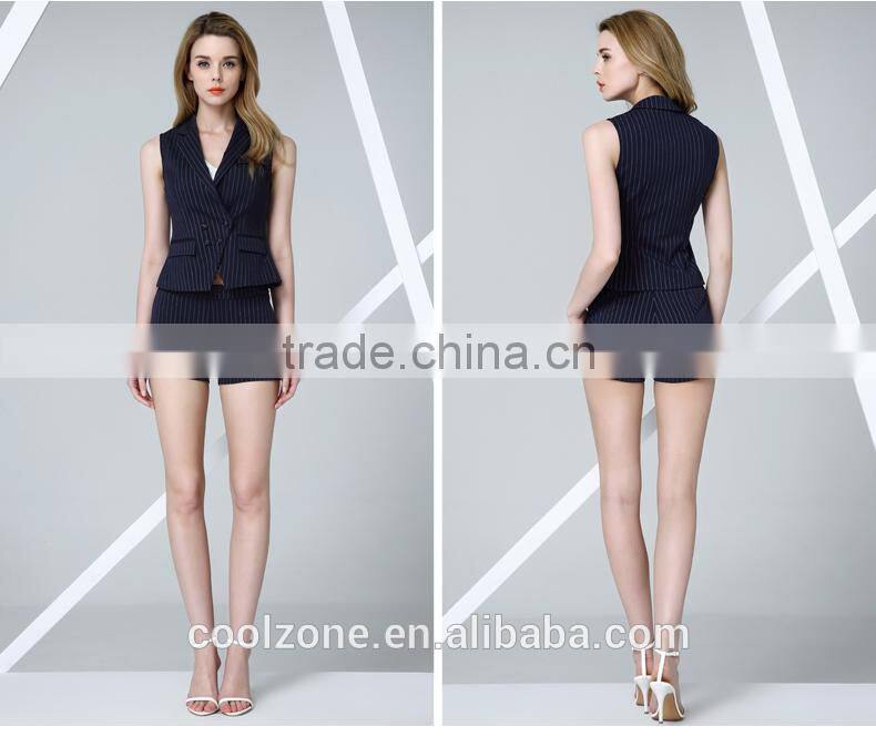 Women summer two pieces business suits office lady casual uniform