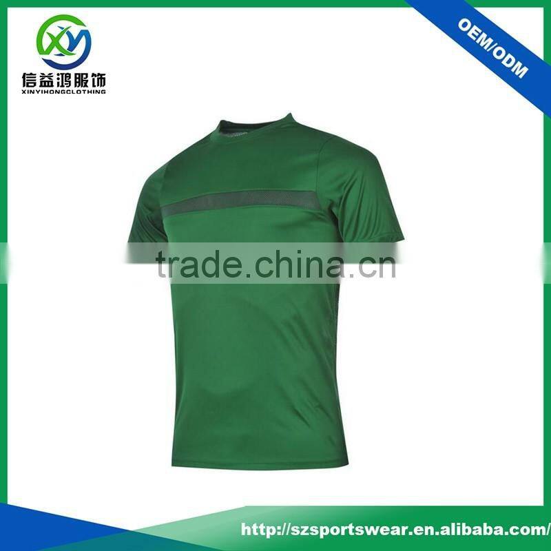 Custom performance polyester mesh men's seamless t shirt in green