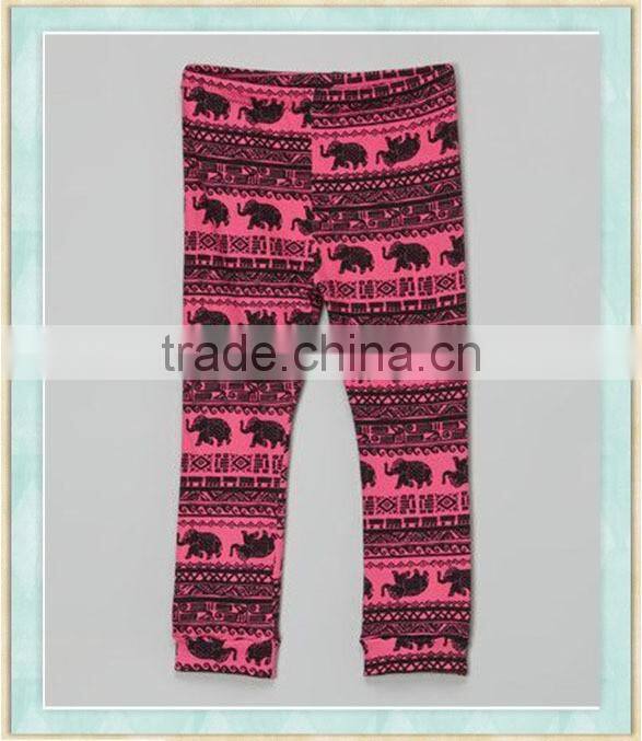 Baby Girl Elephant Leggings - Infant, Toddler & Girls Pant Trousers, Pink & Black