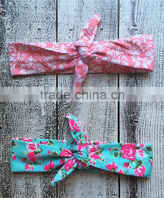 Fashionable Headband Set For Baby Girl Pink And Blue Floral Tie Headband Set Infant Girls Ornament NP-A-HA905-20