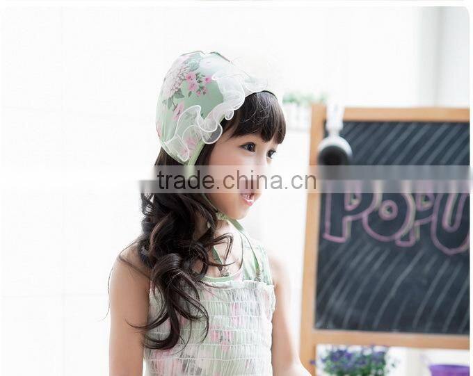 New Fashion Girls Summer Bathing Suit One-piece Nylon And PU Swimwear With Lace And Hat Chilren Princess Swim Dresses SR40416-10