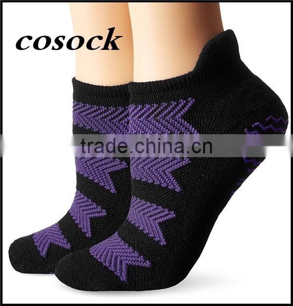 Hollow jacqaurd unisex anti-slip studio no show ankle support yoga pilates socks