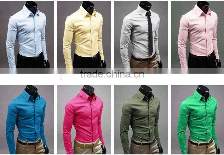 White color man long sleeve dress shirts