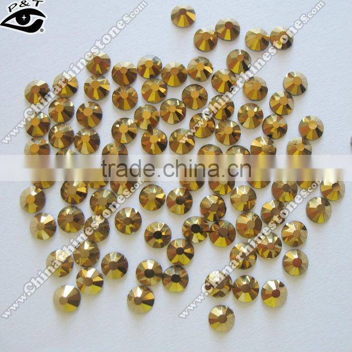 Flat back crystal SS16 Gold hematite crystal Dorado rhinestone