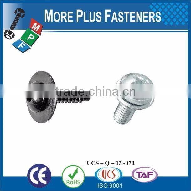 Taiwan M3 M12 M4-0.7 x 35mm DIN 7985 Phillips Drive Pan Head Grade A2 Stainless Steel Machine Screw with Hex Double Lock Washer