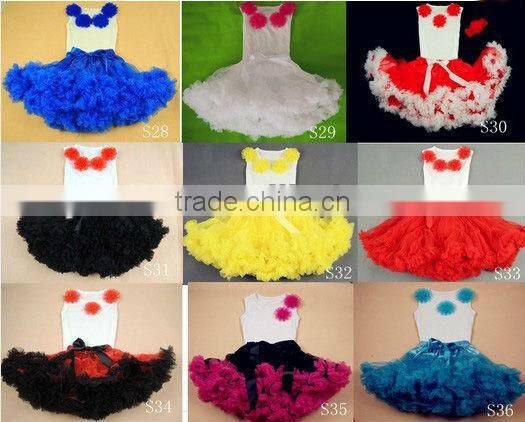 American girls july 4th patriotic navy blue and red chiffon fluffy pettiskirts kids tutu skirts