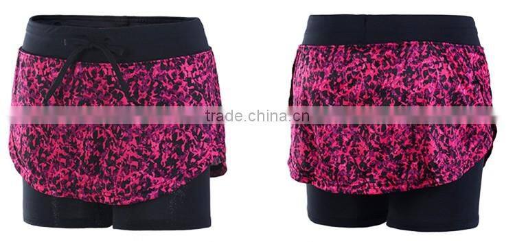 Directly Sale Women Double-deck Waistband Yoga Training Shorts