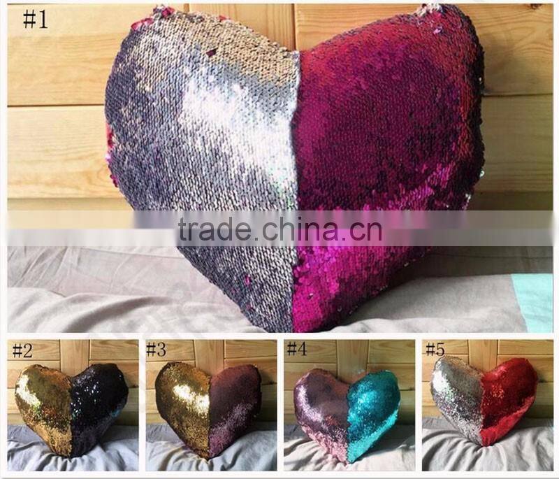 Mermaid Pillow Cases Magical Color Changing Sequin Throw Pillow Cover Magic Cushion