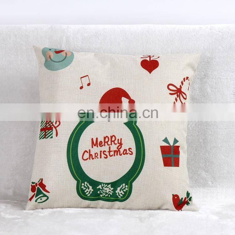 Creative Christmas Deer Linen Office Sofa Pillows Cushhion Cover