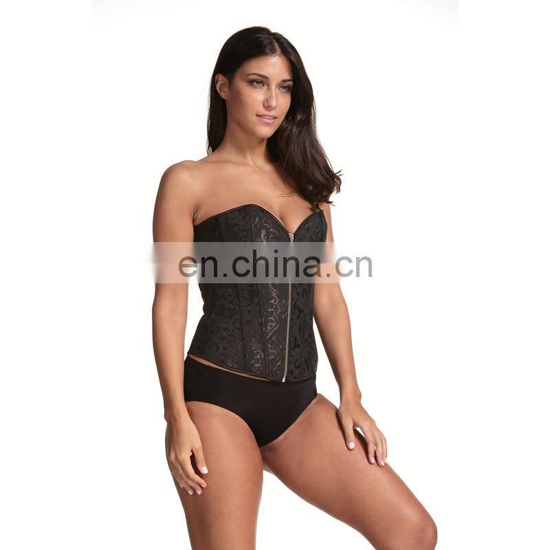 Fashion Womens Sexy Corset Brocade Underbust Boned Waist Trainer Shaper Tops