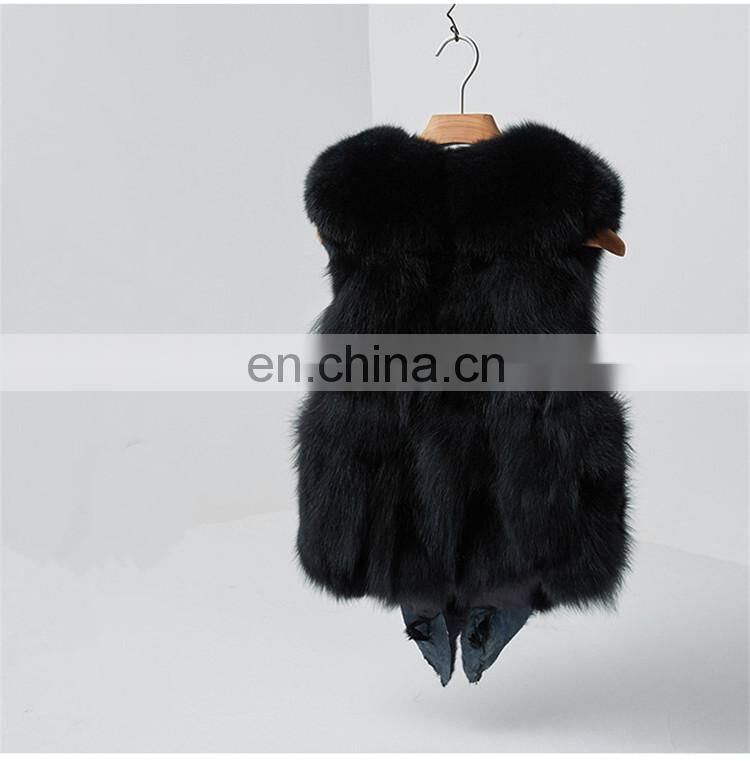 2017 Fashionable Women Real Fur Sleeveless Coat Women Genuine Fox Fur Vest