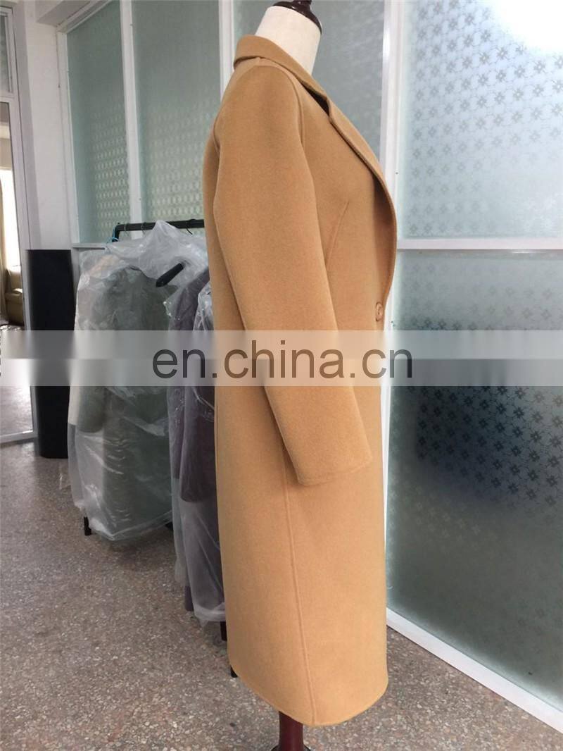 High Quality Wool Long Coat Lady Wool Coat Design