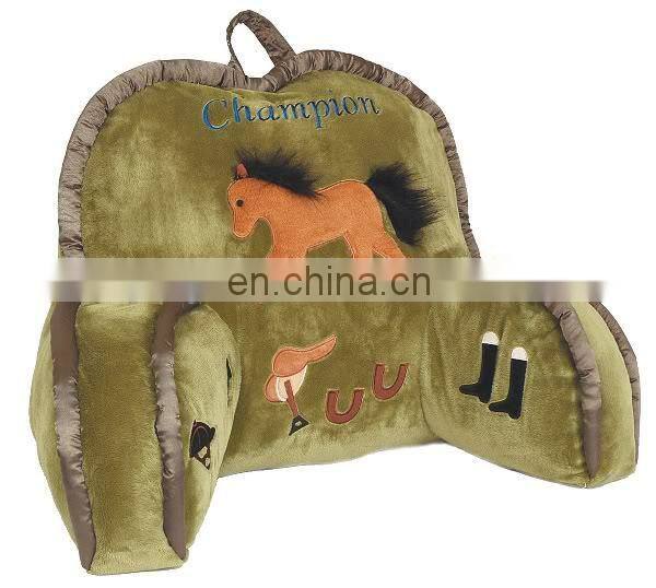 High quality army green embroidering custom dedign arts back cushion