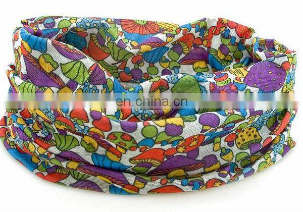 Promotional full mold logo printing high elastic yellow multi seamless bandana outdoor sports tubular bandana biker bandana
