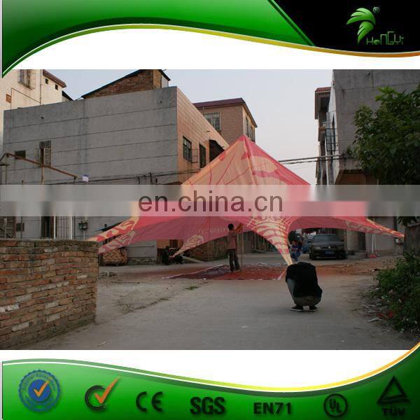 Hot sale 12m red logo printing outdoor event star shape shade tent with high quality