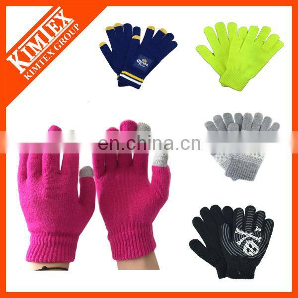 Polyester winter fleece customized gloves with your logo