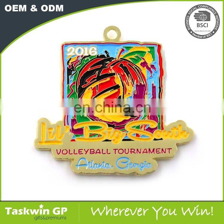 2017 hot sales die cast gold/silver/bronze sports award volleyball medal