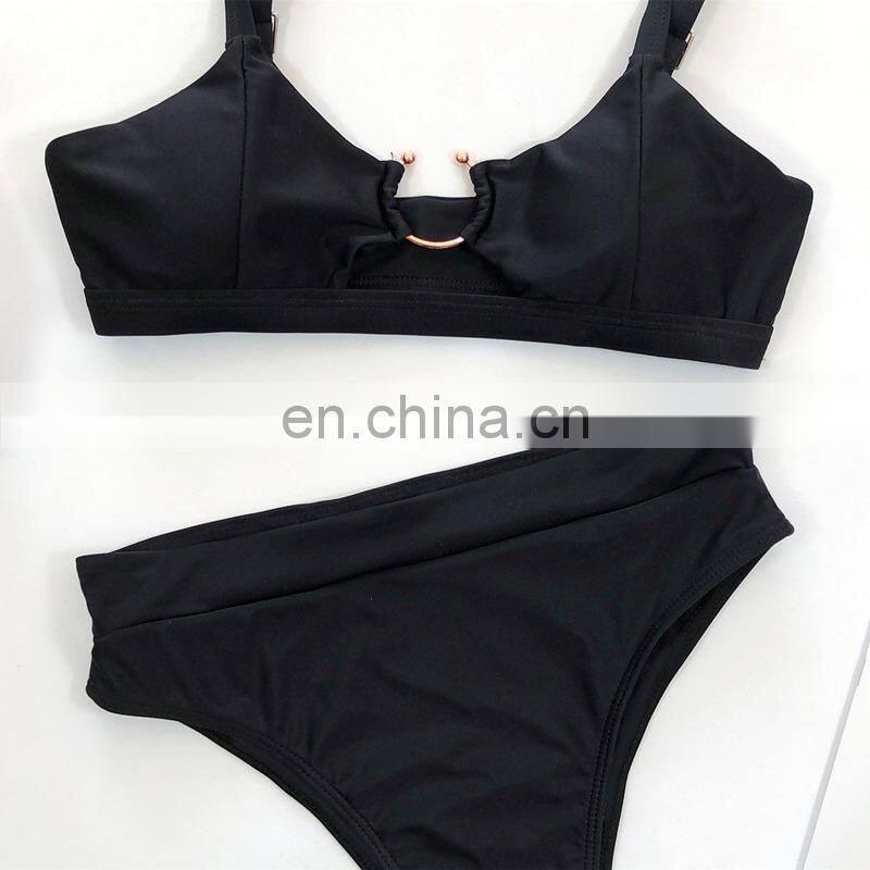 10 colors sexy Green leopard snake print bikini set solid plain color swimsuit Swimwear Female