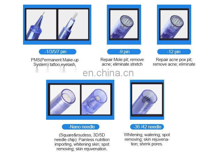 Pin needle cartridge replacement micro needles head stainless steel tattoo needles for dr derma pen tattoo tips