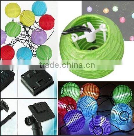 Christmas solar power 10 led paper lantern