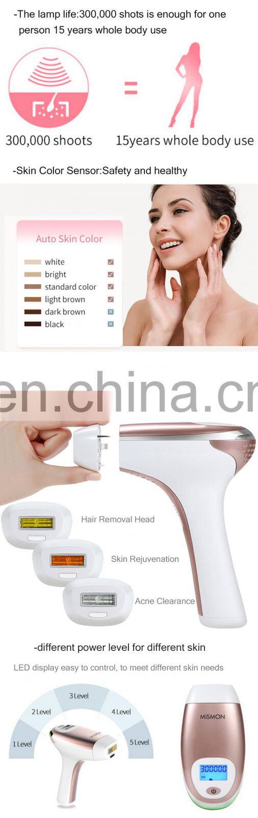 Lcd screen permanent ipl laser hair removal machine for home use